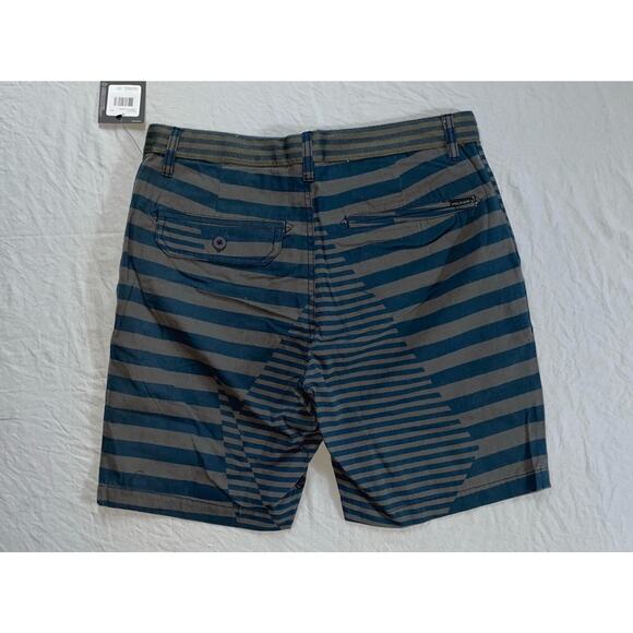 Volcom Flat 'Graphito' Front Chino Skate Shorts. Gray/Blue Stripe, Men's 30. NWT - Picture 4 of 6